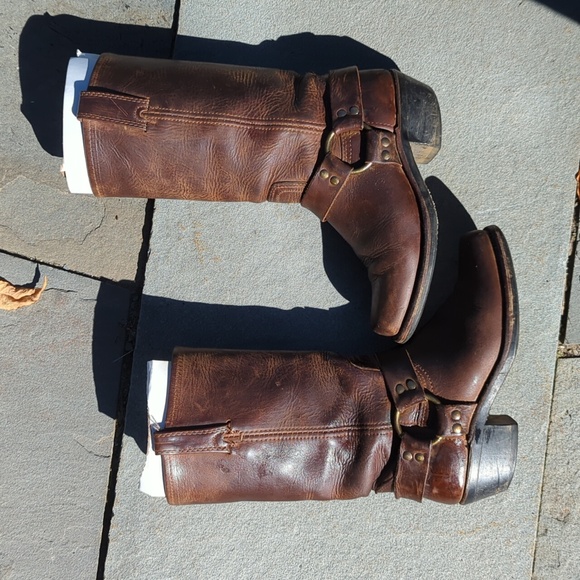 Frye 12R Harness Women's Size 6 Brown Leather Boots - Picture 4 of 15